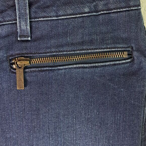 Michael Kors Women's Denim Blue Jeans Size 12 Skinny Zipper Pockets Stretch - Picture 4 of 12